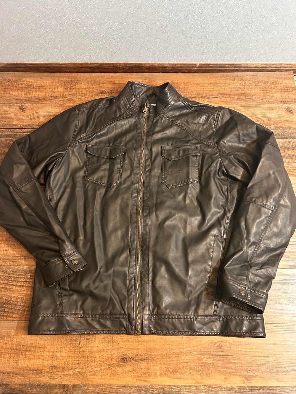 Cody James Dark Brown Bomber Moto Jacket 2XLT